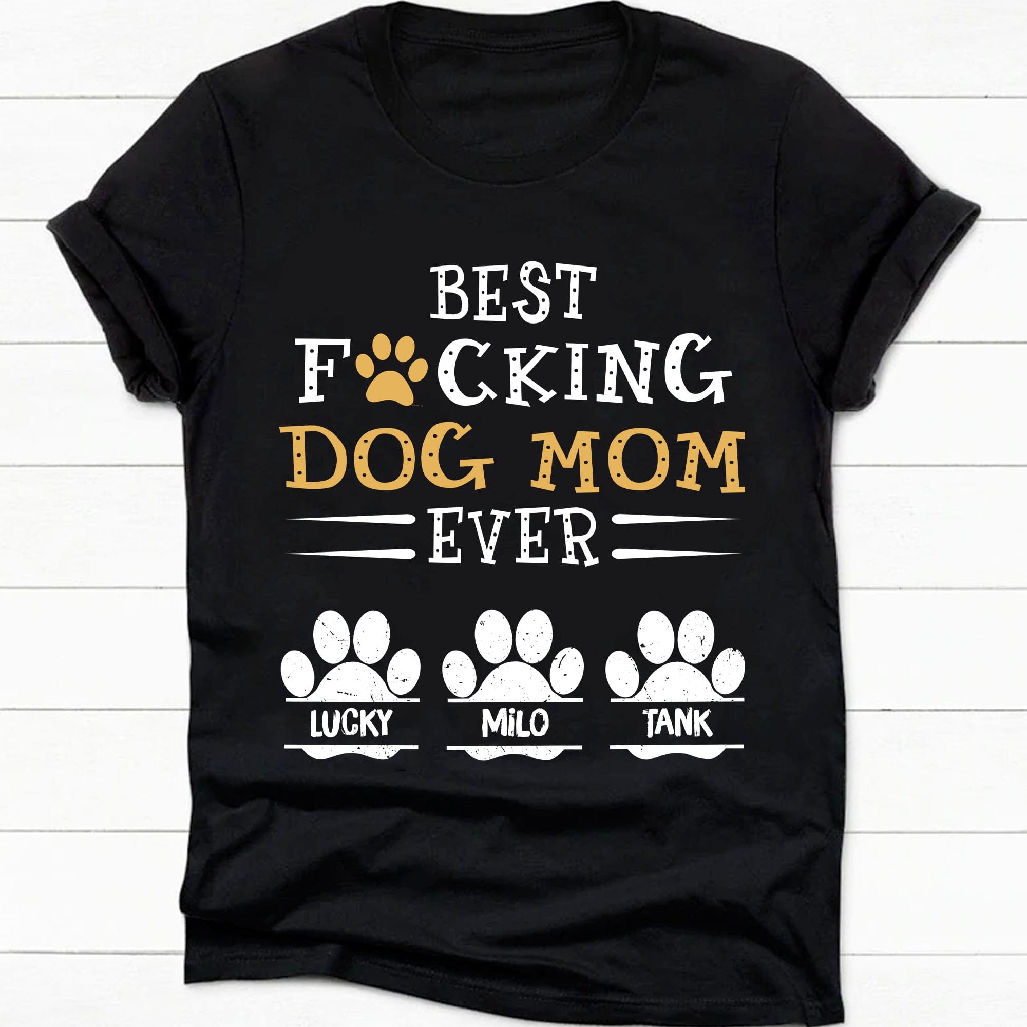 GeckoCustom Best Dog Dad/Mom Ever Personalized Custom Dog Shirt C278 Basic Tee / Black / S