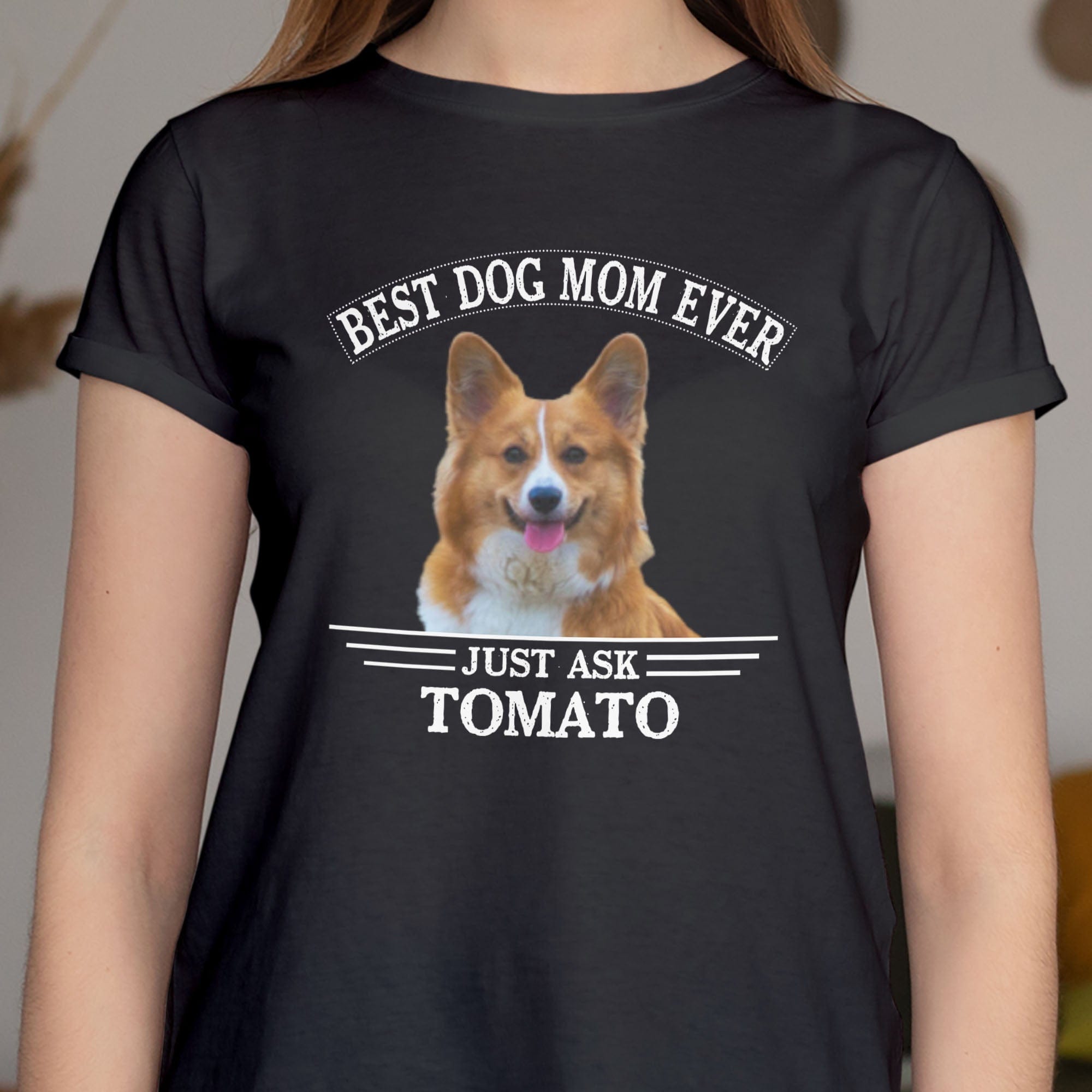 GeckoCustom Best Dog Dad/Mom Ever Personalized Dog Photo Shirt C274 Basic Tee / Black / S