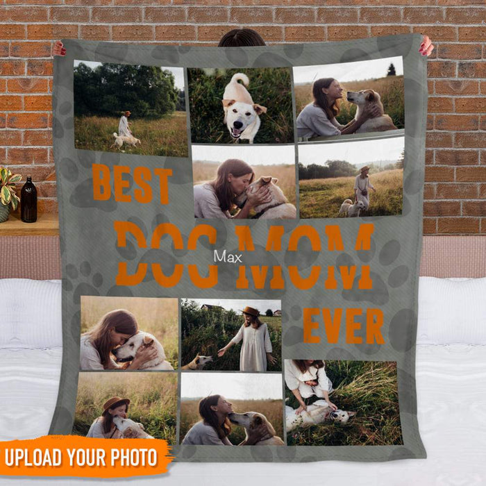 GeckoCustom Best Dog Mom Blanket, Best Dog Mom Gift HN590 VPL Cozy Plush Fleece Blanket 60x80