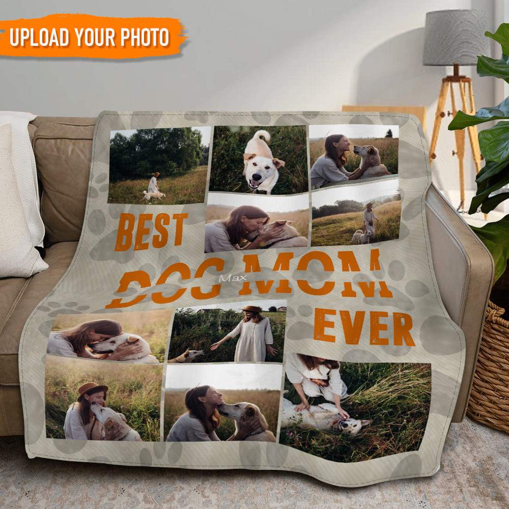 GeckoCustom Best Dog Mom Blanket, Best Dog Mom Gift HN590 VPS Cozy Plush Fleece 30 x 40 Inches (baby size)