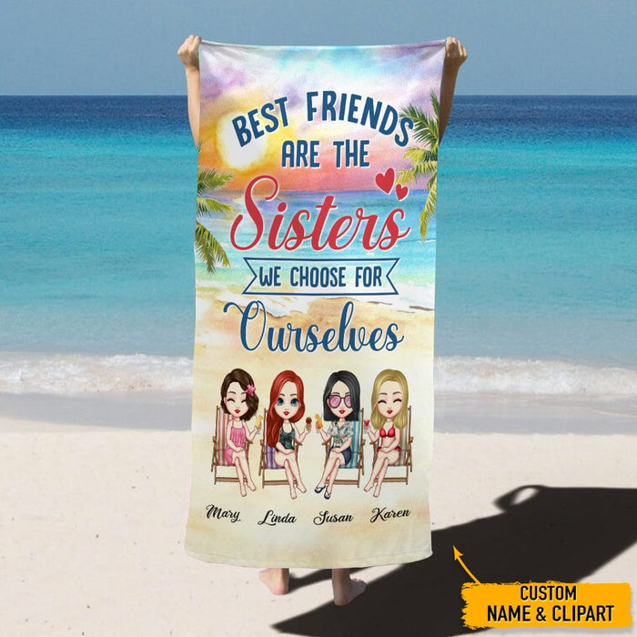 GeckoCustom Best Friends Are The Sisters Hawaiian Beach Towel T368 HN590