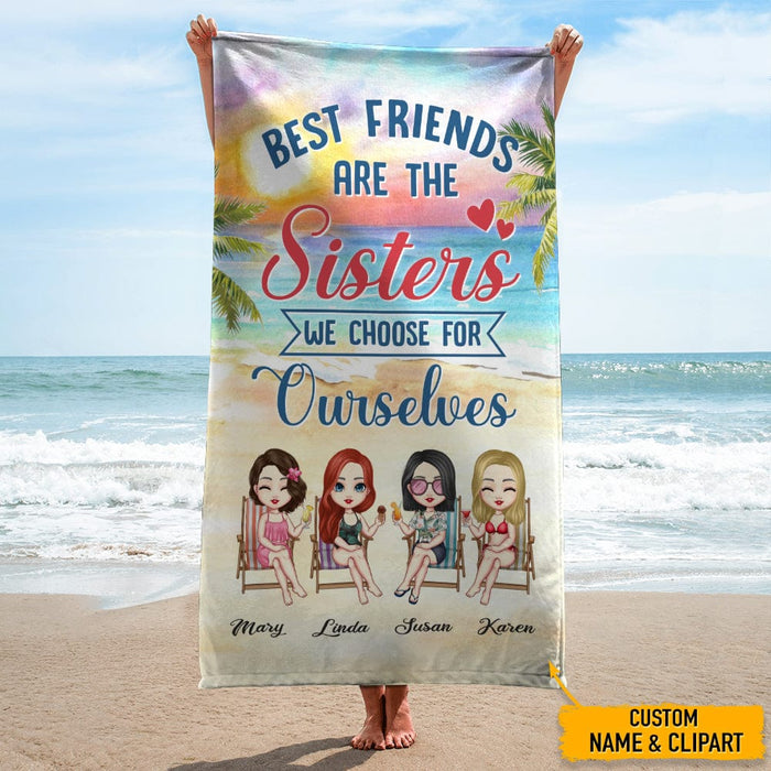 GeckoCustom Best Friends Are The Sisters Hawaiian Beach Towel T368 HN590