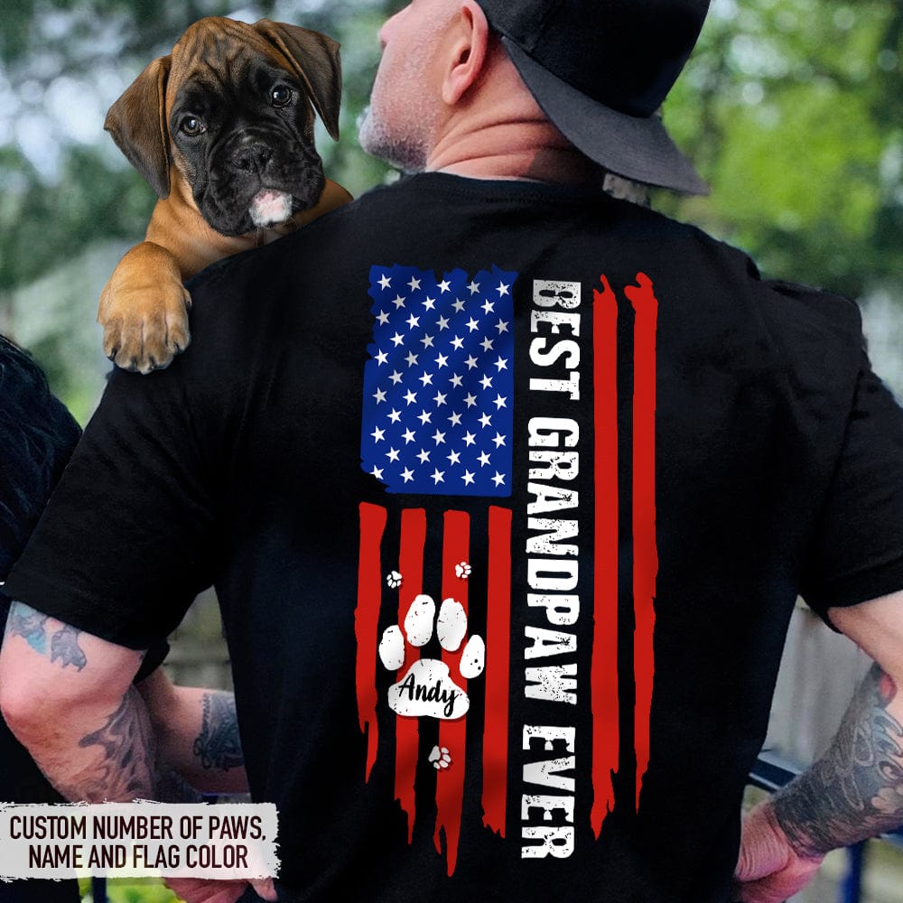 GeckoCustom Best Grandpaw Ever Back Dog Shirt, HN590