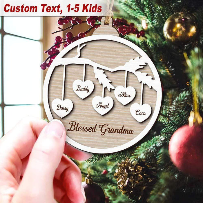 GeckoCustom Blessed Grandma Layered Wood Ornament HN590