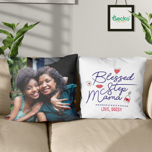 GeckoCustom Blessed Stepmother Family Throw Pillow HN590 14x14 in / Pack 1