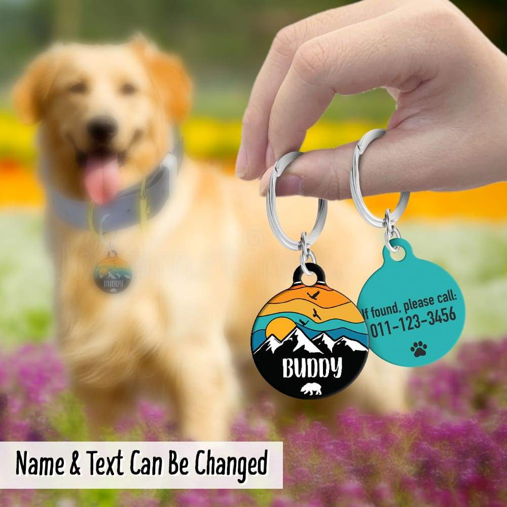 GeckoCustom Camping Dog Acrylic ID tag, Camping Dog Tag  HN590 1 inch
