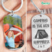 GeckoCustom Camping Metal Keychain HN590 No Gift box / 1.77" x 1.06"