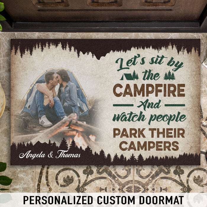 GeckoCustom Camping Partners For Life Personalized Couples Anniversary Photo Doormats C582