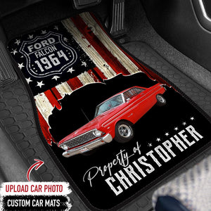 GeckoCustom Car mats Personalized Gift, Upload photo classic car, Flag USA Custom name & year, HN590