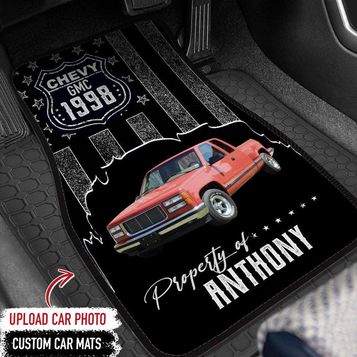 GeckoCustom Car mats Personalized Gift, Upload photo classic car, Flag USA Custom name & year, HN590