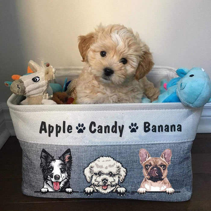 Personalized Dog Toy Baskets - Tan