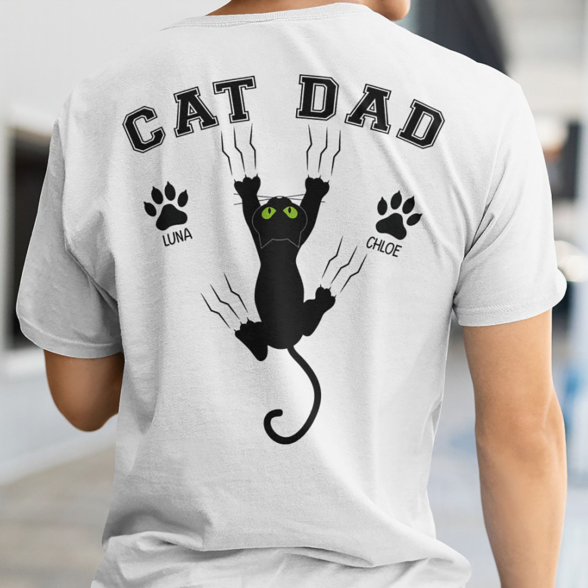 Cat Dad Cat Mom Personalized Custom Cat Bright Backside Shirt C434