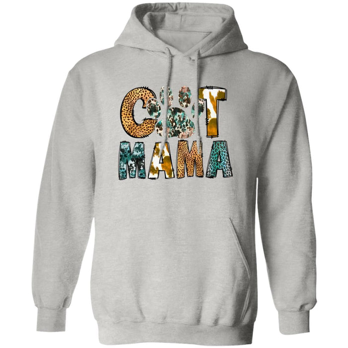 GeckoCustom Cat Mama Leopard Shirt Hoodie / Ash / S