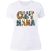 GeckoCustom Cat Mama Leopard Shirt Women Tee / White / X-Small