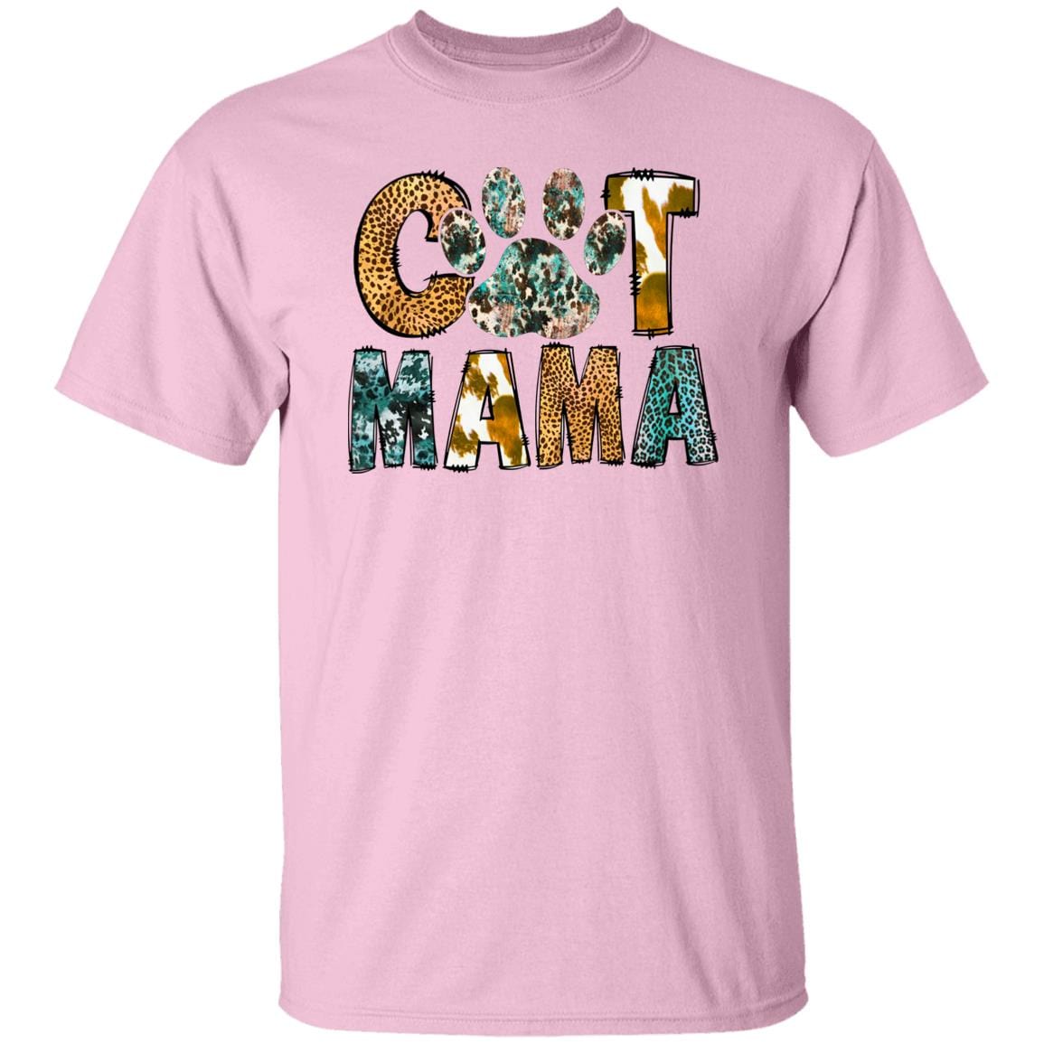 GeckoCustom Cat Mama Leopard Shirt Basic Tee / Light Pink / S