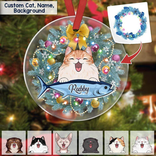 GeckoCustom Cat Meow Cat Ornament, Custom Acrylic Ornament 8,5 cm / Acrylic / 1 Piece