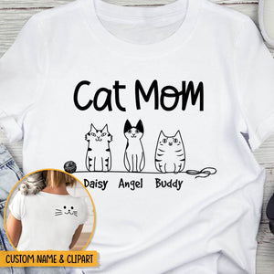 GeckoCustom Cat Mom Clipart Cat Shirt, N304 HN590