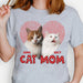 GeckoCustom Cat Mom Dog Mom Personalized Custom Photo Cat Dog Shirt C550V1 Unisex T-Shirt / Light Blue / S