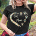 GeckoCustom Cat Mom Paw Hearts Personalized Custom Cat Shirt C442 Basic Tee / Black / S