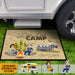 GeckoCustom Chibi Couple Camping Doormat, RV Camping Doormat HN590