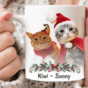 GeckoCustom Christmas Custom Dog Cat Photo Coffee Mug