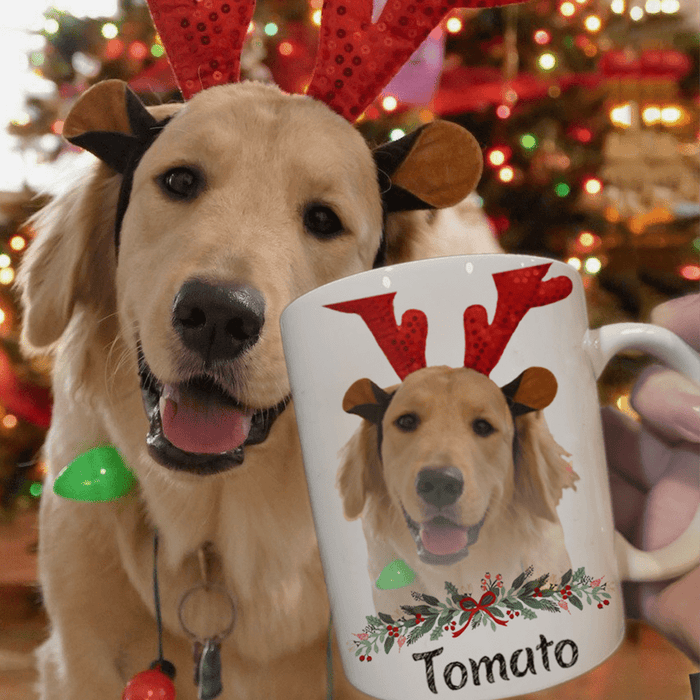 GeckoCustom Christmas Custom Dog Cat Photo Coffee Mug 11oz