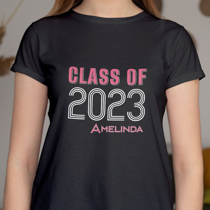 GeckoCustom Class Of 2023 Personalized Custom Shirt H420 Women Tee / Black Color / S