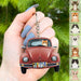 GeckoCustom Classic Car Cat Keychain, Cat Lover Gift, Keychain For Campers HN590