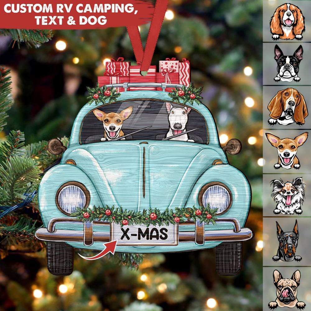 GeckoCustom Classic Car Christmas Camping Dog Cut Out Wood Ornament HN590 1 Piece / Classic Car