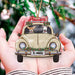 GeckoCustom Classic Car Christmas Camping Dog Cut Out Wood Ornament HN590