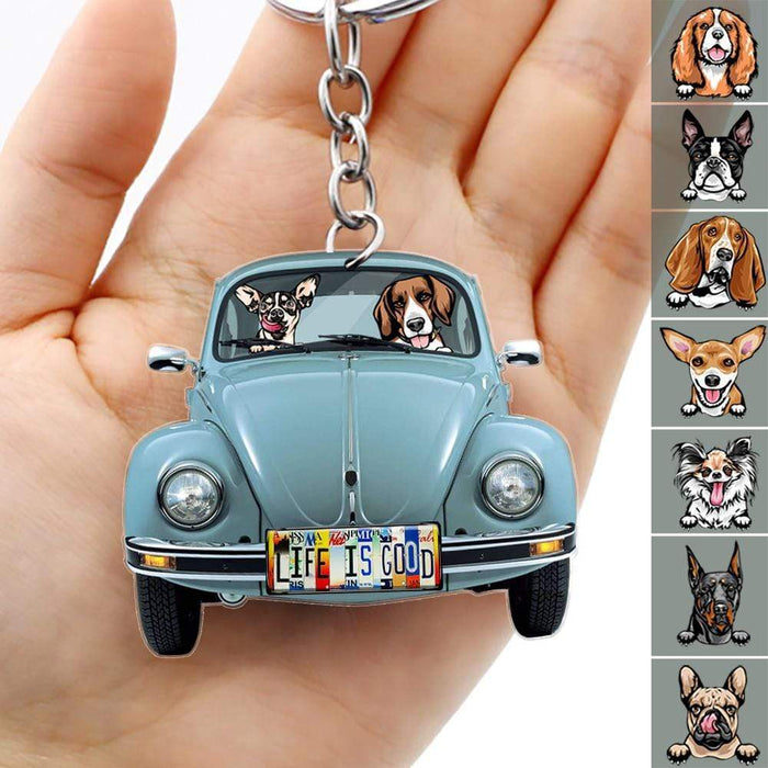 GeckoCustom Classic Car Dog Breeds Custom Acrylic Keychain, Dog Lover Gift, For Campers Keychain 50mm x 50mm / 1 Piece