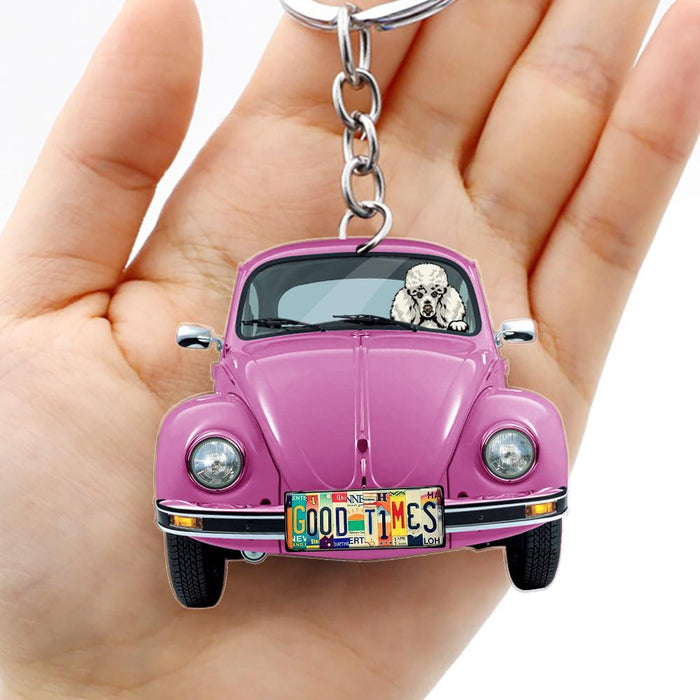 Pink Classic Car Key Ring