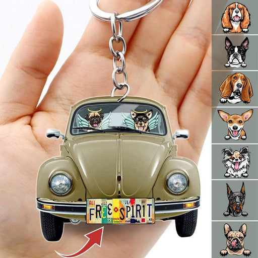 GeckoCustom Classic Car Loss Dog Keychain, Custom Acrylic Keychain HN590 50mm x 50mm / 1 Piece