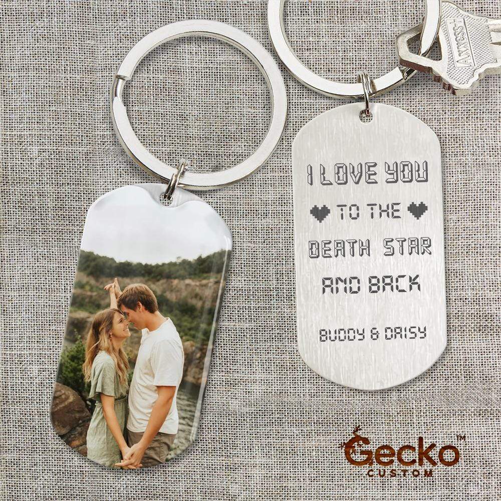 GeckoCustom Couple Metal Keychain, Valentine Gift HN590