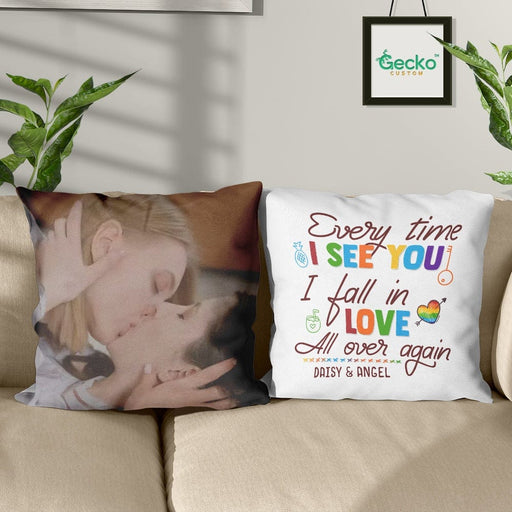 GeckoCustom Couple Throw Pillow HN590