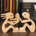 GeckoCustom Couple Wood Sculpture, Valentine Gift, Wooden Carving Couple With One Kid