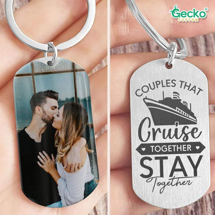 GeckoCustom Couples That Cruise Together Valentine Metal Keychain HN590 No Gift box / 1.77" x 1.06"