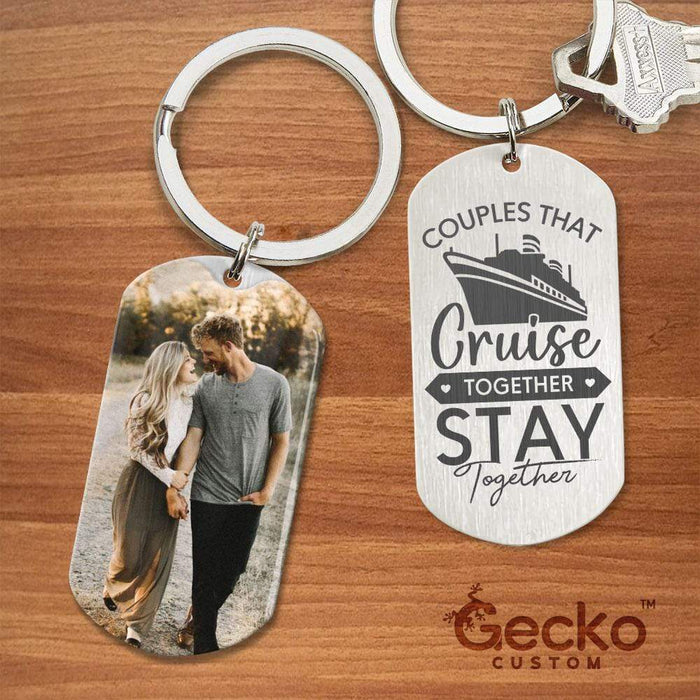 GeckoCustom Couples That Cruise Together Valentine Metal Keychain HN590
