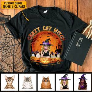GeckoCustom Crazy Cat Witch Cat Shirt N304 HN590