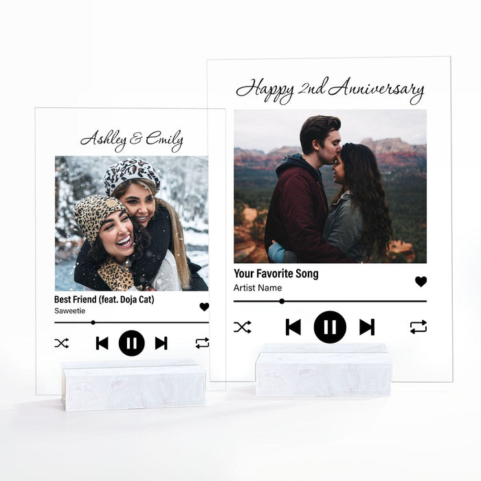 GeckoCustom Custom Acrylic Song Plaque Couples Gift Personalized Anniversary Valentine Photo Acrylic Plaque C609