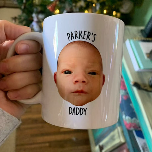 GeckoCustom Custom Baby Face Mug, Gift For Dad, Family Coffee Mug, HN590 11oz