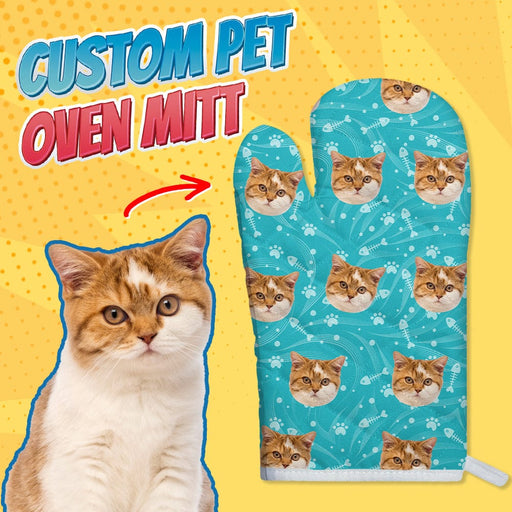 GeckoCustom Custom Cat Photo With Accessory Pattern Oven Mitt K228 889070 1 Oven Mitt