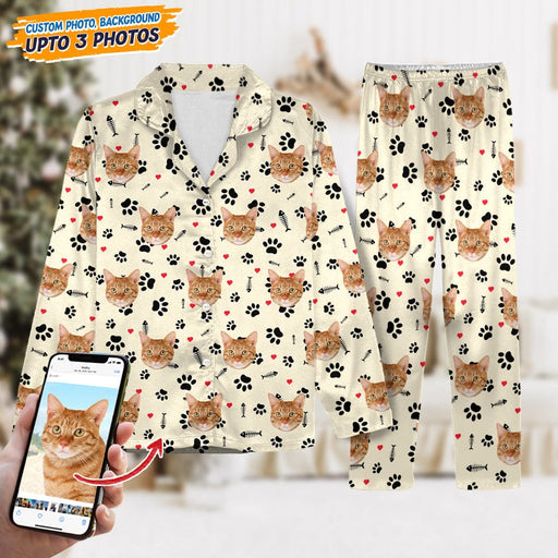 GeckoCustom Custom Cat Photo With Icon Decoration Pajamas N304 HN590 For Kid / Combo Shirt And Pants (Favorite) / 3XS