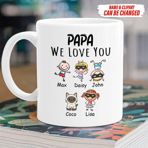 GeckoCustom Custom Clipart Daddy We Love You Family Coffee Mug, HN590
