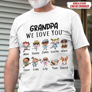 GeckoCustom Custom Clipart Daddy We Love You Family Shirt, HN590