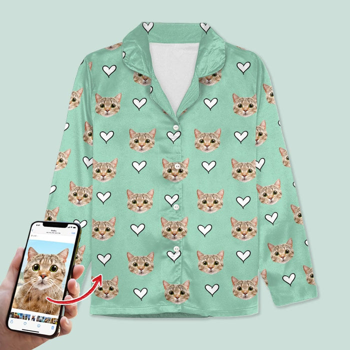 GeckoCustom Custom Dog Cat Photo Icon Design For Pet Lover Pajamas T368 HN590 For Kid / Only Shirt / 3XS