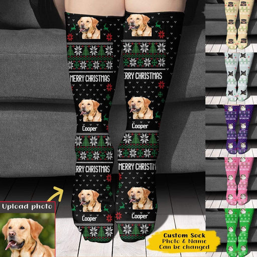 GeckoCustom Custom Dog Cat Photo Socks, Gift For Dog Cat Lovers, SG02