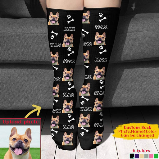 GeckoCustom Custom Dog Cat Photo Socks, Personalized Gift For Dog Cat Lovers, SG02