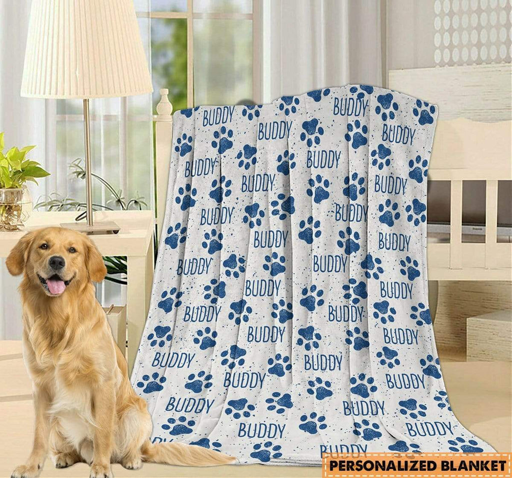 Custom Paw Blanket For Dog Cozy Plush Fleece Blanket HN590