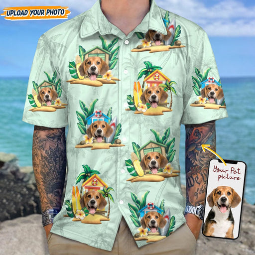 GeckoCustom Custom Dog Photo Tropical Hawaii Shirt N304 889096